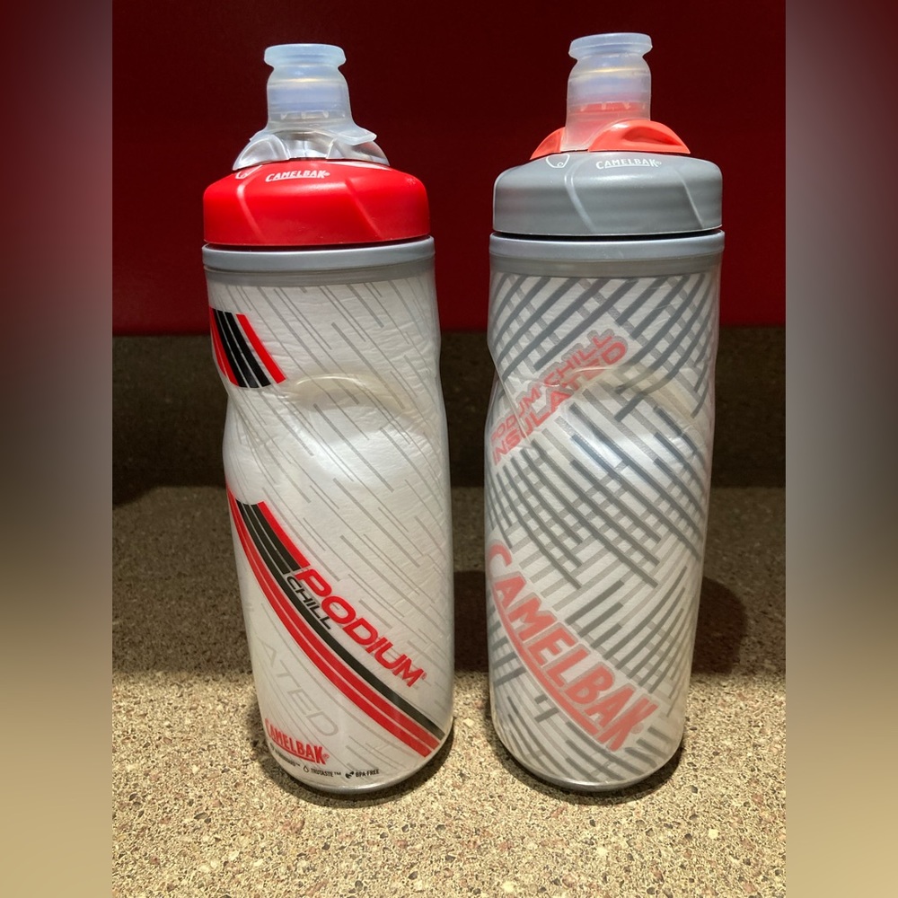 Camelbak Podium Water Bottles - Red and Gray